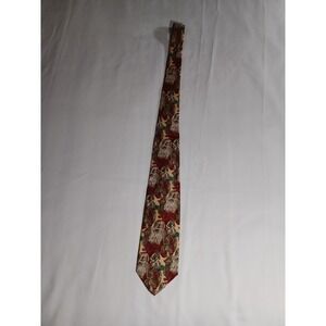 Robert Talbott  56 inches Men's Silk Tie, Red Santa Teddy Bear Christmas scene